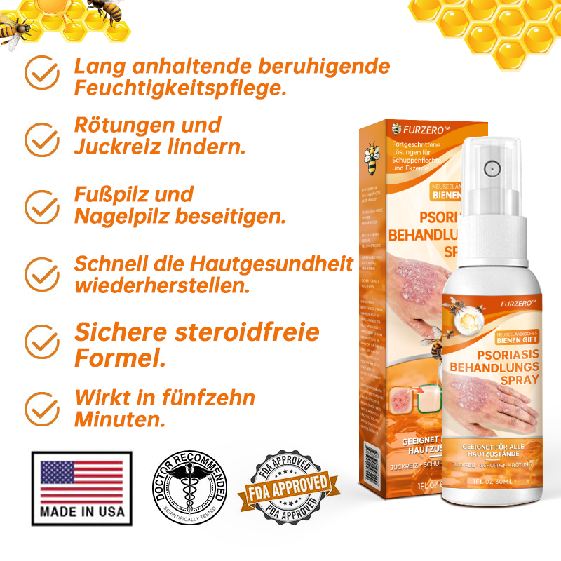 🔥Furzero™ Neuseeland Bienengift Psoriasis Behandlungsspray (Für alle Hautzustände geeignet)