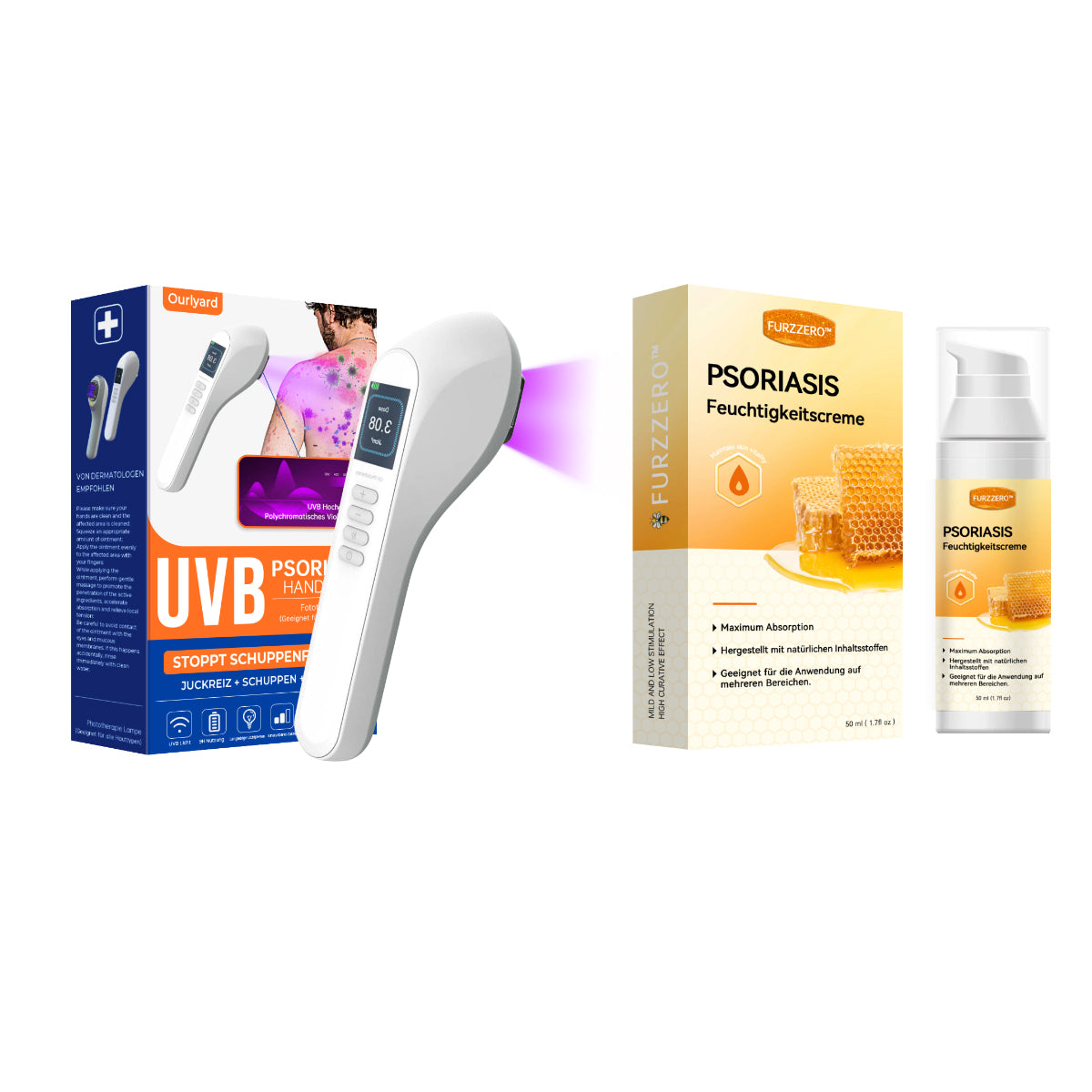 đ„Ourlyardâą Psoriasis-HandgerĂ€t-UVB-Phototherapielampe (geeignet fĂŒr alle Hauttypen)