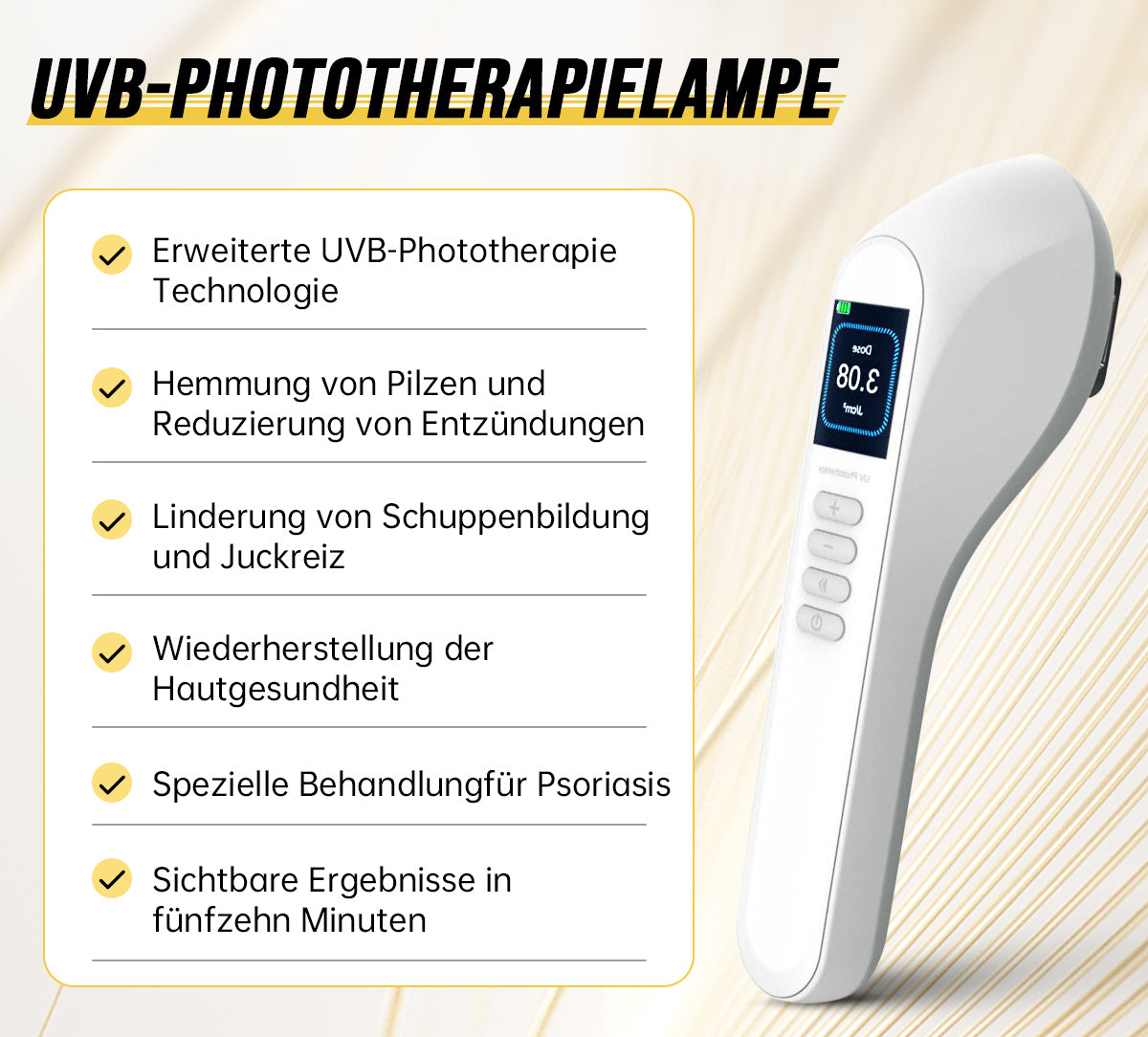 Ourlyard™ Psoriasis-Handgerät-UVB-Phototherapielampe (geeignet für alle Hauttypen)