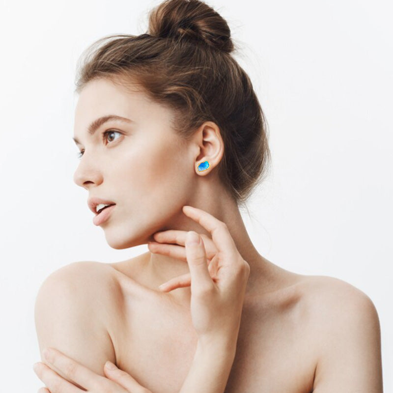 Futusly™ Elegante Lymphmagnet Saphir Ohrhaken