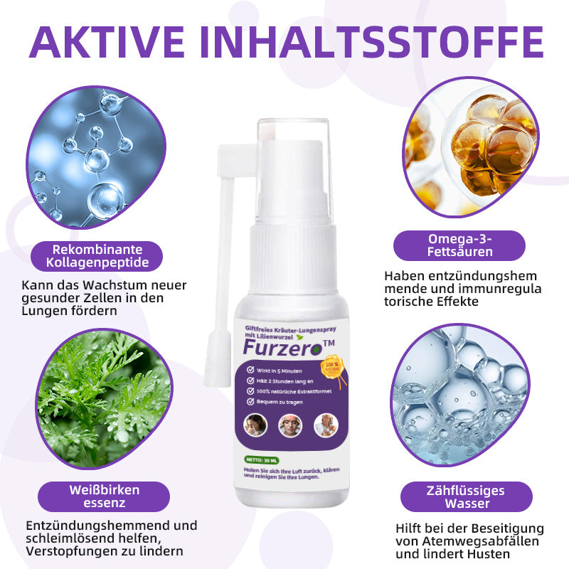 Furzero™️ Lungen-Spray mit Lilienwurzel-Kräuterextrakten