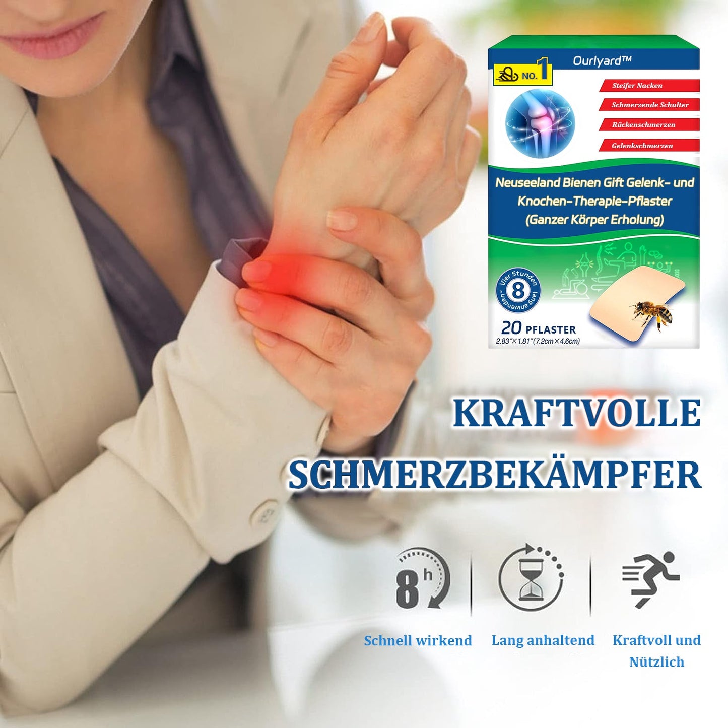 Ourlyard™ Neuseeland-Bienen Gift Gelenk- und Knochen-Therapie-Pflaster (Ganzer Körper Erholung)
