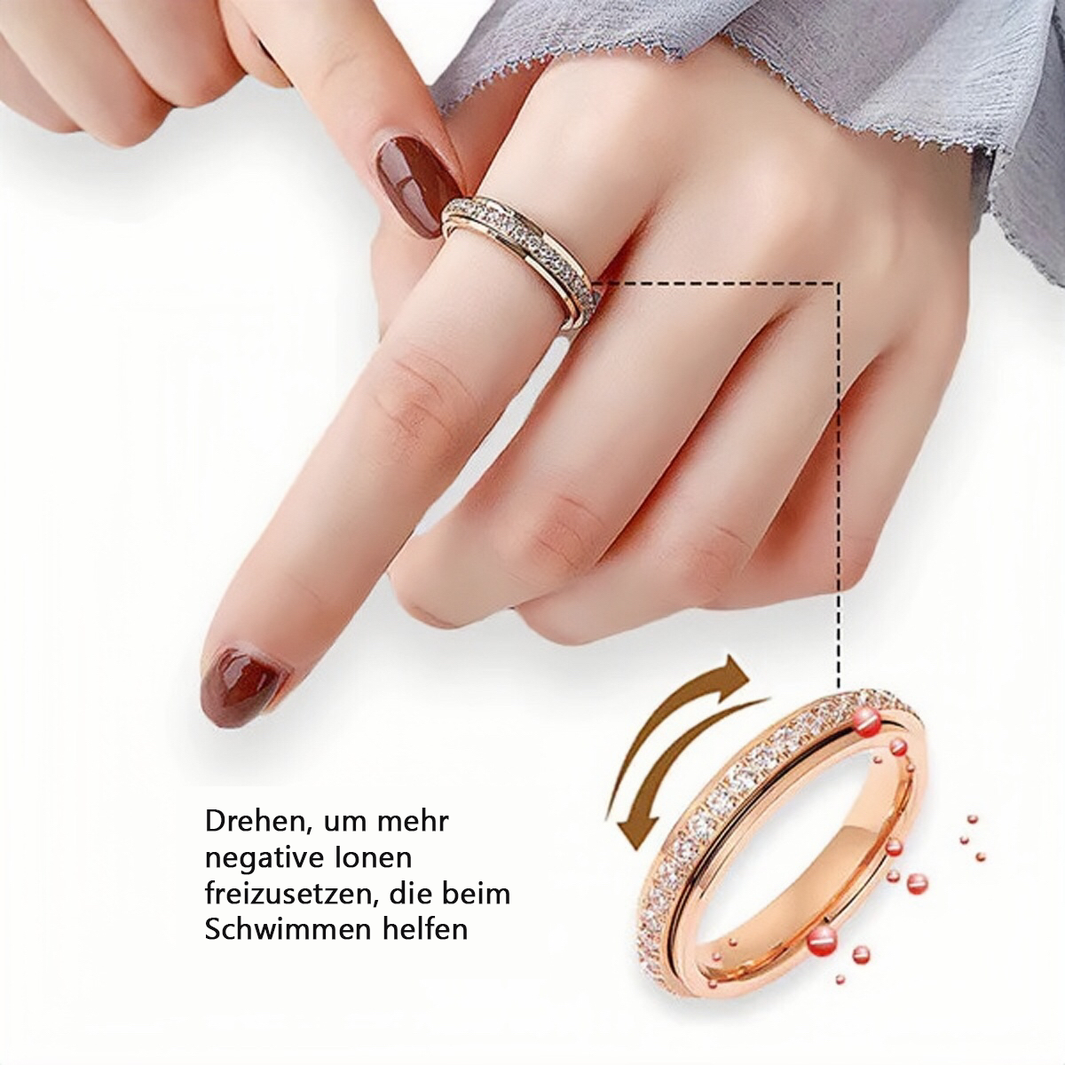 Futusly™ Lymphatischer Detox Pavé Spinner Ring