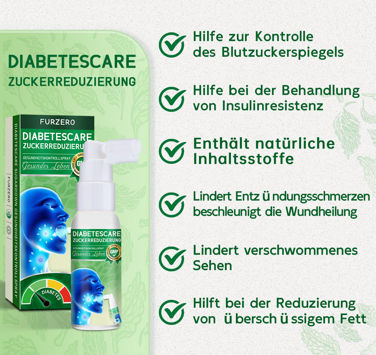 Furzero™ DiabetesCare SugarDown Gesundheitskontroll-Spray