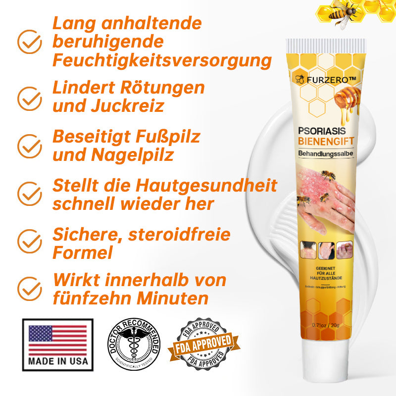 🐝🐝Furzero™ Neuseeland Bienengift Psoriasis-Behandlungscreme (Geeignet für alle Hautbedingungen)