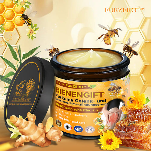 👩‍⚕️✅Furzero™ Bienengift- und Kurkuma-Gelenk- und Knochenschmerzlinderungscreme (Spezialisiert auf Gelenk- und Arthritisbeschwerden & empfohlen von der AAOS)