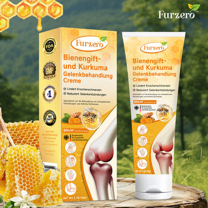 Furzero™ Bienengift- und Kurkuma-Gelenkbehandlung-Creme (Spezialisiert auf die Linderung von orthopädischen Beschwerden und Arthritisschmerzen)