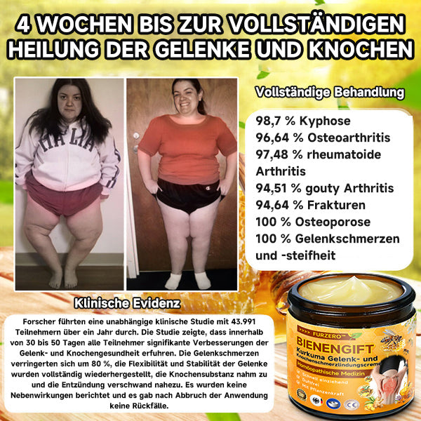 ✅Offizieller Shop:Furzero™ Bienengift- und Kurkuma-Gelenk- und Knochenschmerzlinderungscreme 👨‍⚕️Vom Deutsche Gesellschaft für Orthopädie und Unfallchirurgie (DGOU) genehmigt