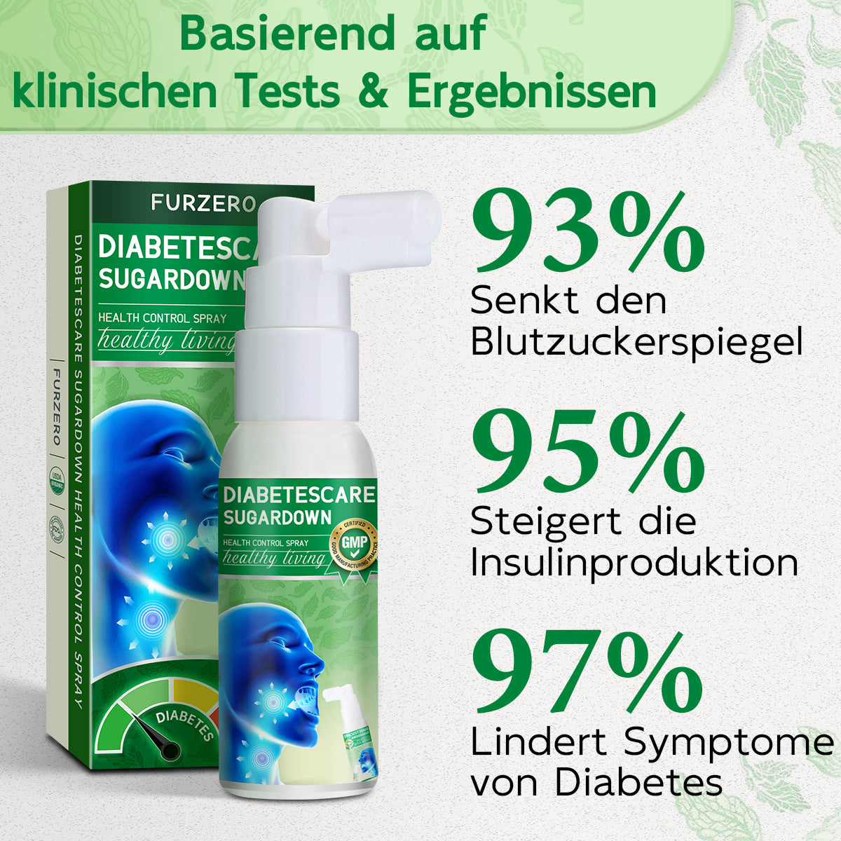 Furzero™ DiabetesCare SugarDown Gesundheitskontroll-Spray