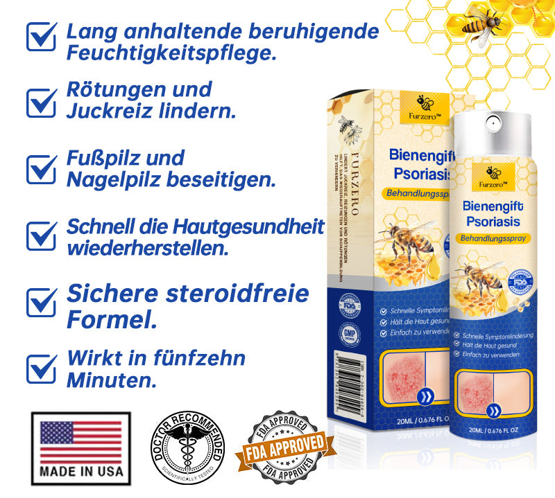 👏Furzero™ PsoriaHeal Bienengift Psoriasis Behandlungsspray(Geeignet für alle Hauttypen)