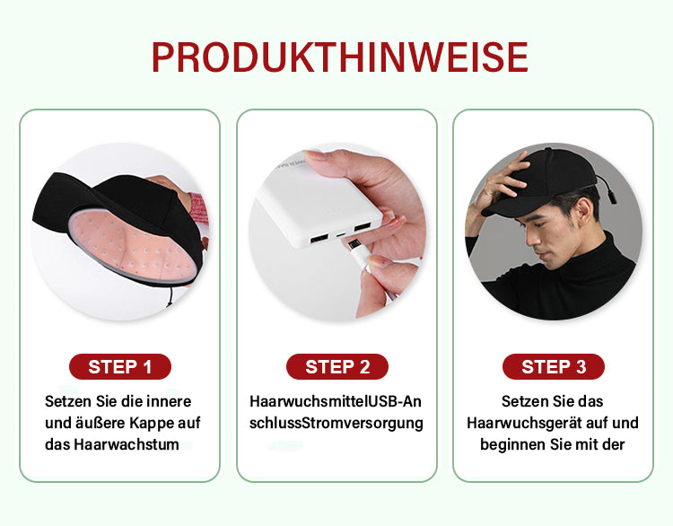 Sugoola™ LLLT  Niedrige  Energie  Rot-Blau  Licht  Bestrahlung  Haar  Haarwuchs  und  Öl Kontrolle  Kopfhaut  Pflege  Kappe  (FDA-zugelassen)